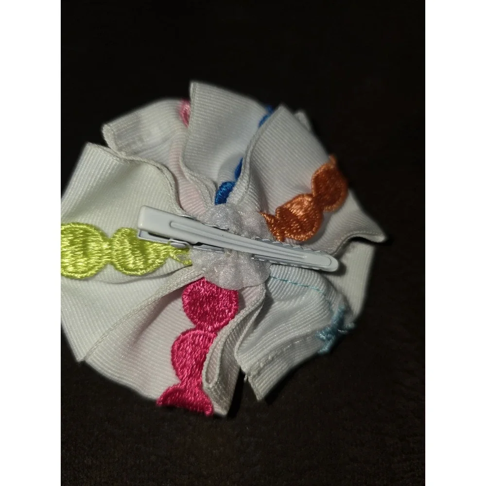 Gymboree rainbow cabana hair accessories ponytail holder‎ and clip
